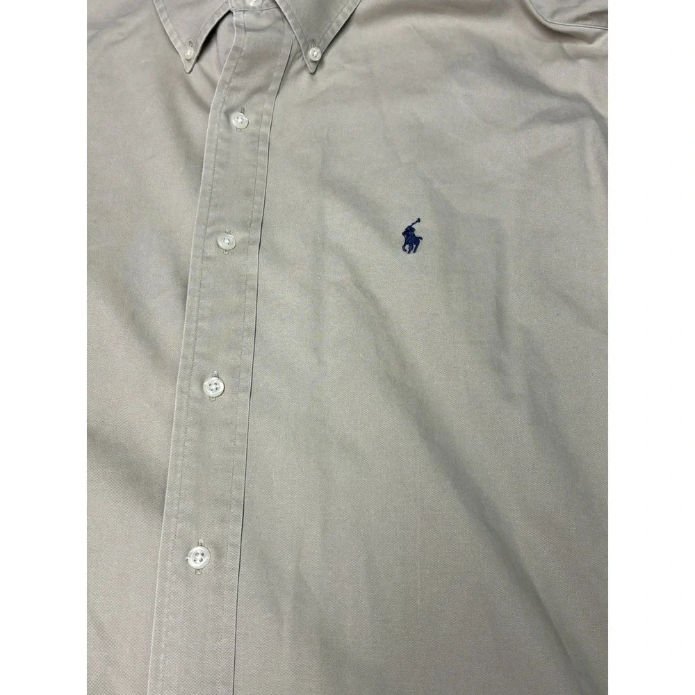 Polo Ralph Lauren Blaire Shirt Mens XL Khaki Tan Cotton Twill Button Down L/S